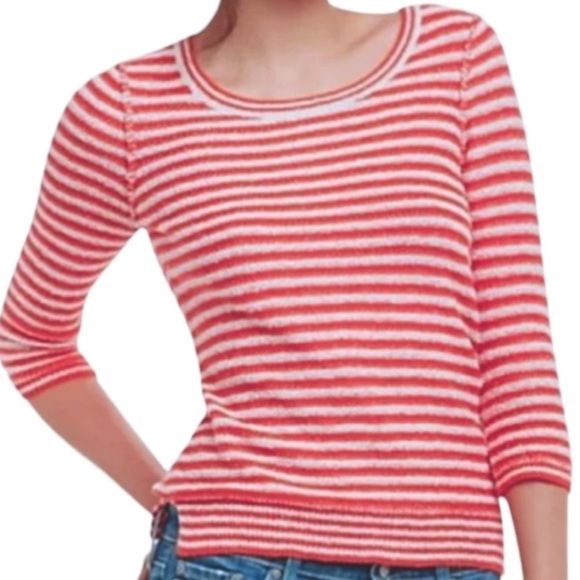 Anthropologie Top Small 2 4 Orange Nautical Anchors Away Soft COMFY BarbieCore - Picture 5 of 12